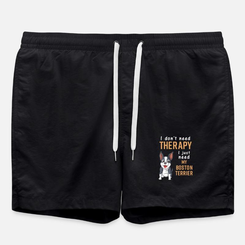 Boston Terrier Thérapie Citation Design - Short de bain - noir