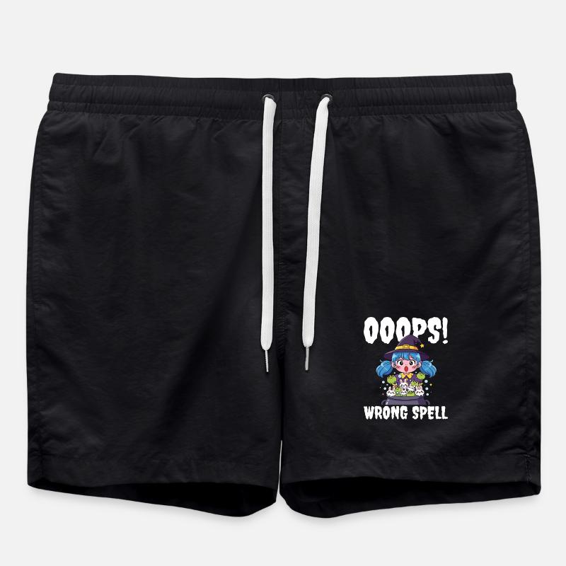 OOOPS! WRONG SPELL - WITCH HALLOWEEN - Swim Trunks - black