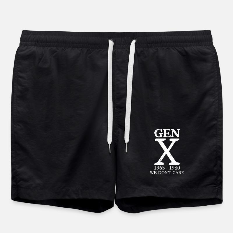 gen x we don't care - Swim Trunks - black