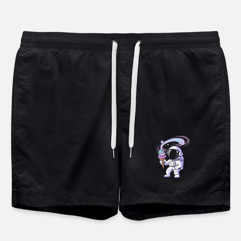 Weltraum-Astronaut mit Eis - Swim Trunks - black