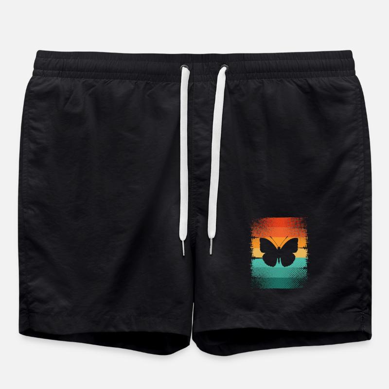 Schmetterling - Badeshorts - Schwarz