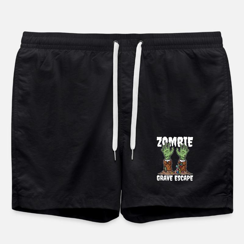 ZOMBIE_GRAVE_ESCAPE - Swim Trunks - black