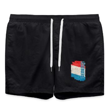 Flag of Luxembourg, I love Luxembourg - Swim Trunks - black - Front - AI Model Male 185 light (185cm)