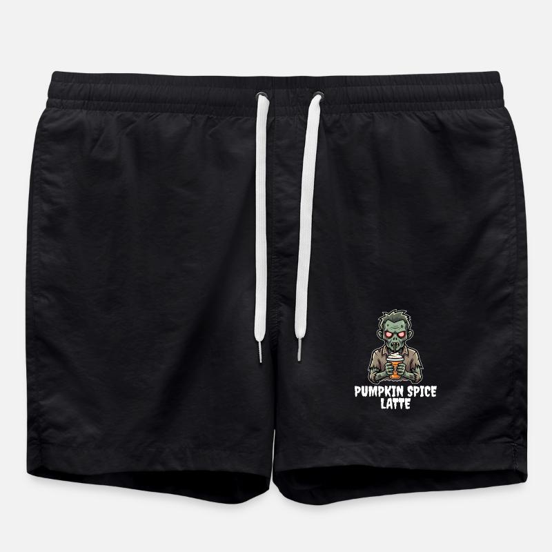PUMPKIN SPICE LATTE - ZOMBIE HALLOWEEN - Swim Trunks - black