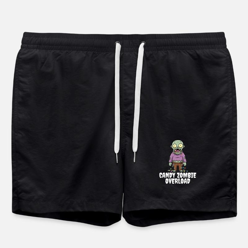 CANDY ZOMBIE OVERLOAD - ZOMBIE HALLOWEEN - Swim Trunks - black