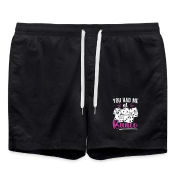 You Had Me At Bunco Board Game Dice - Swim Trunks - black - Front - AI Model Male 185 light (185cm)