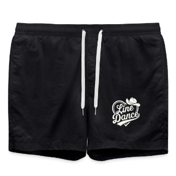Line Dance Cowboy Design - Badeshorts - Schwarz - Vorne - AI Model Male 185 light (185cm)