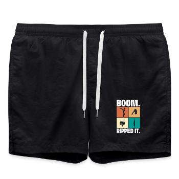 Diving diving board - Swim Trunks - black - Front - AI Model Male 185 light (185cm)