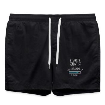 Research Scientist Gift Profession Education - Swim Trunks - black - Front - AI Model Male 185 light (185cm)