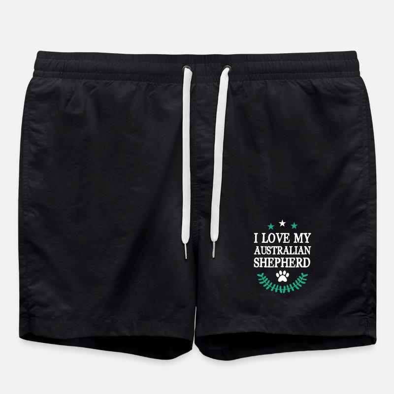 Australian Shepherd - Swim Trunks - black