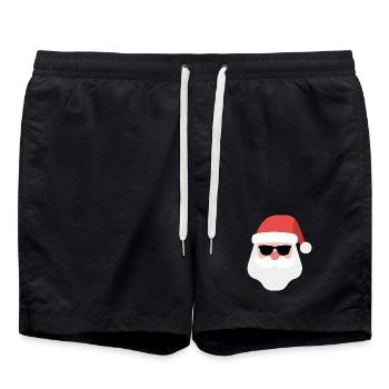 Weihnachtlicher Schneemann mit Sonnenbrille - Badeshorts - Schwarz - Vorne - AI Model Male 185 light (185cm)
