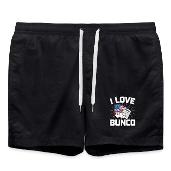 USA Flagge Bunco Spielen Würfelspieler Geschenk - Badeshorts - Schwarz - Vorne - AI Model Male 185 light (185cm)