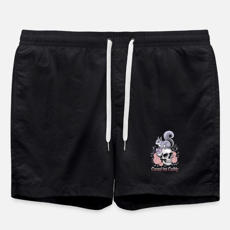 Crâne d’écureuil gothique maudit mais câlin - Short de bain - noir