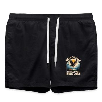 Not For Sale Protect Our Public Lands - Swim Trunks - black - Front - AI Model Male 185 light (185cm)