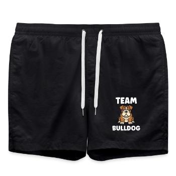 Design Dog Bulldog Team Fun - Swim Trunks - black - Front - AI Model Male 185 light (185cm)