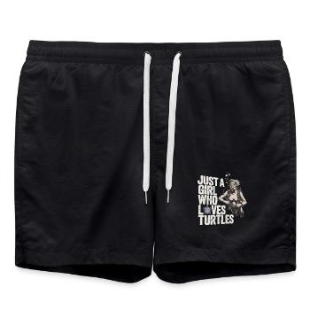 Just a girl who loves turtles - Badeshorts - Schwarz - Vorne - AI Model Male 185 light (185cm)