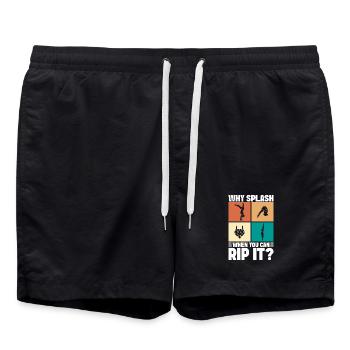 Diving diving board - Swim Trunks - black - Front - AI Model Male 185 light (185cm)