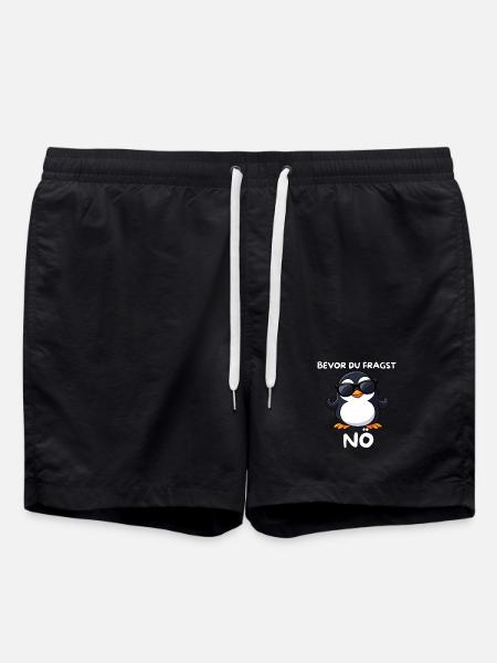 Penguin with sunglasses Lower Austria - Swim Trunks - black