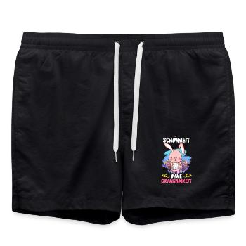 Animal Welfare BEAUTY WITHOUT CRUELTY FUNNY - Swim Trunks - black - Front - AI Model Male 185 light (185cm)