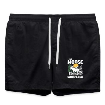 Moose Nature Silhouette Design - Swim Trunks - black - Front - AI Model Male 185 light (185cm)