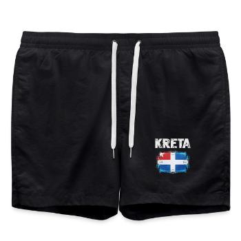 Motif du drapeau de la Crète avec effet aquarelle - Short de bain - noir - Devant - AI Model Male 185 light (185cm)