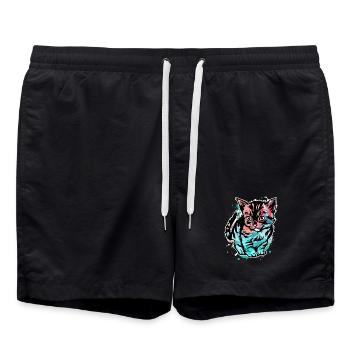 Cat Colorful - Swim Trunks - black - Front - AI Model Male 185 light (185cm)