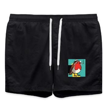 Rouge-gorge fumant - Short de bain - noir - Devant - AI Model Male 185 light (185cm)