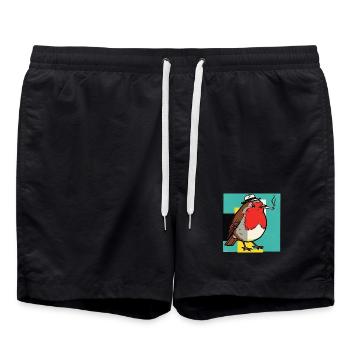 Rouge-gorge fumant - Short de bain - noir - Devant - AI Model Male 185 light (185cm)