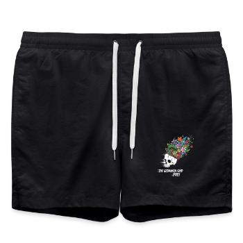 Freedom Flowers Skull - Swim Trunks - black - Front - AI Model Male 185 light (185cm)
