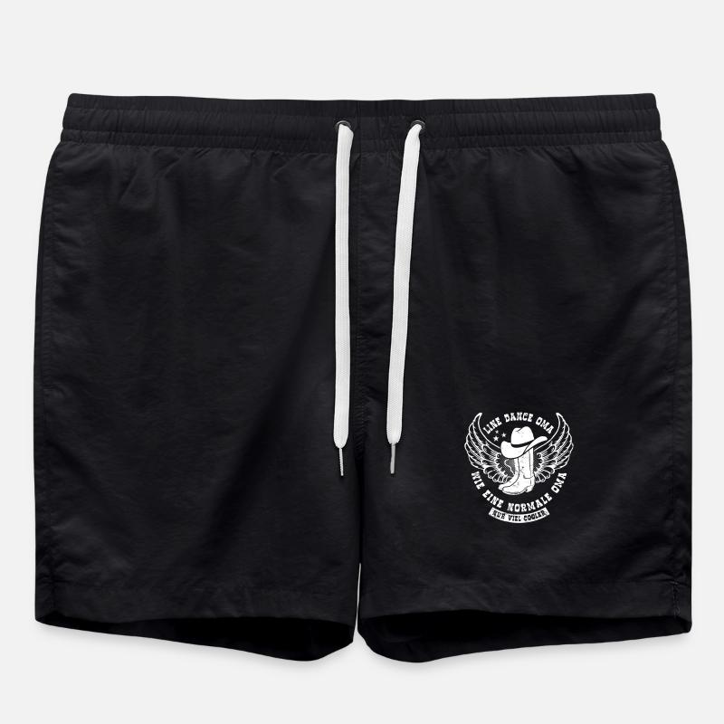 Linedance_Oma_wie_eine_normale_Oma - Badeshorts - Schwarz