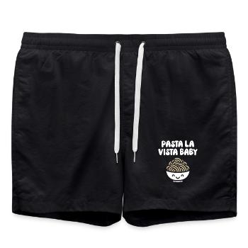 Pasta la vista baby - Swim Trunks - black - Front - AI Model Male 185 light (185cm)