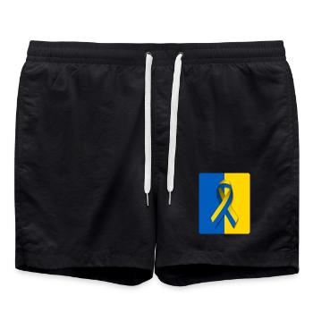 Drapeau de la boucle de la paix de l’Ukraine - Short de bain - noir - Devant - AI Model Male 185 light (185cm)