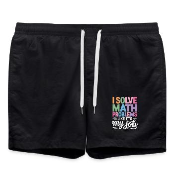 I Solve Math Problems Like a Pro - - Swim Trunks - black - Front - AI Model Male 185 light (185cm)
