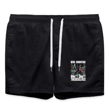 Real Scooters Don't Shift Electric Scooter Lover - Badeshorts - Schwarz - Vorne - AI Model Male 185 light (185cm)