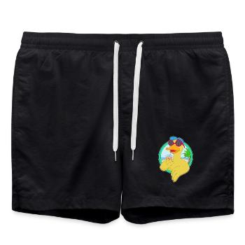 Duck Beach Drink Summer - Swim Trunks - black - Front - AI Model Male 185 light (185cm)