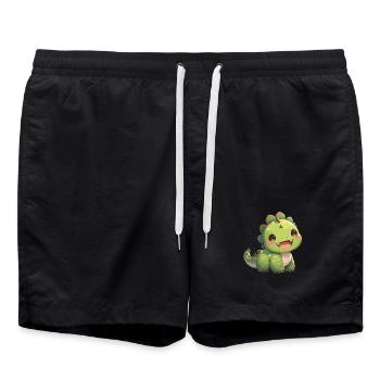 Dino Dinosaur Dinosaur - Swim Trunks - black - Front - AI Model Male 185 light (185cm)