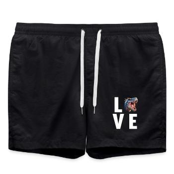 Dino Dinosaur Dinosaur - Swim Trunks - black - Front - AI Model Male 185 light (185cm)