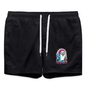 Walrus Punk Rocker Halloween - Swim Trunks - black - Front - AI Model Male 185 light (185cm)