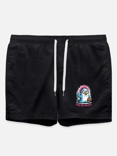Walrus Punk Rocker Halloween - Swim Trunks - black