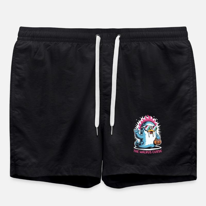 Walrus Punk Rocker Halloween - Short de bain - noir