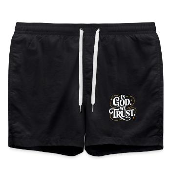 En Dieu nous avons confiance Conception - Short de bain - noir - Devant - AI Model Male 185 light (185cm)