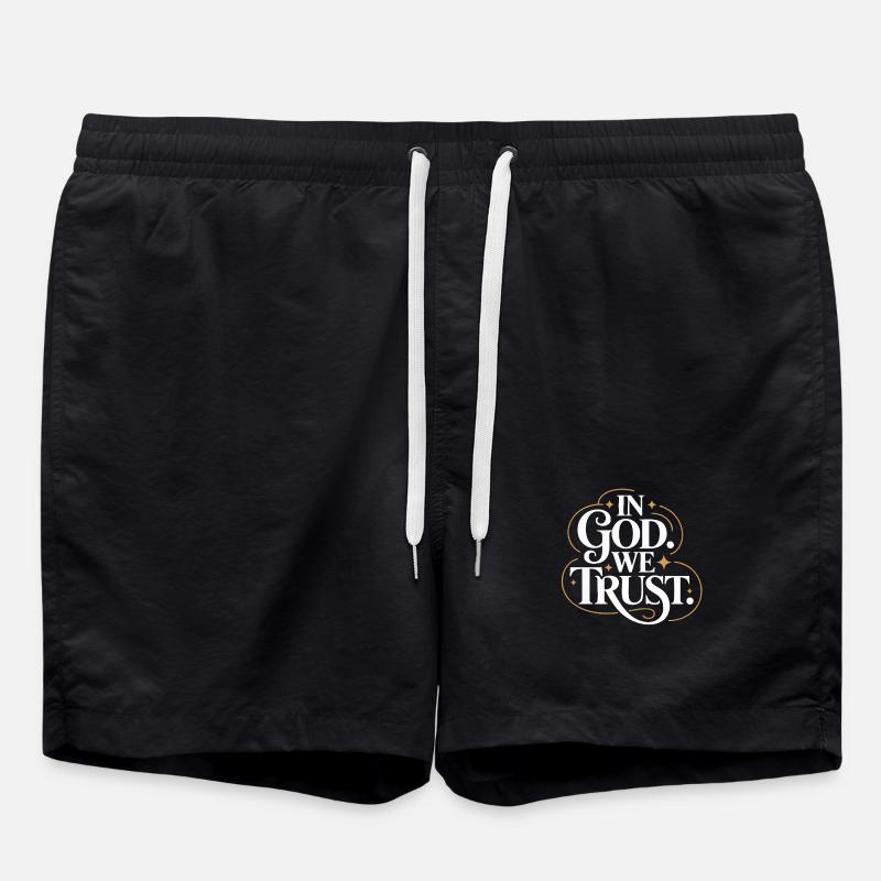 In God We Trust Design - Swim Trunks - black