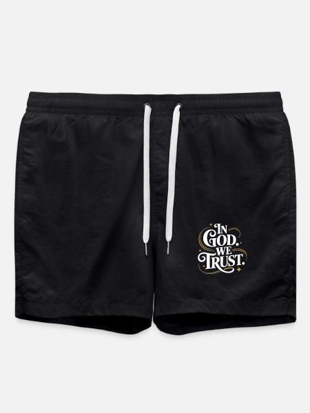 In God We Trust Design - Swim Trunks - black