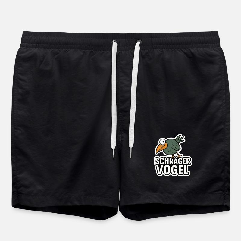 Weird bird shrill crazy - Swim Trunks - black