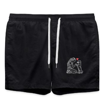 Teckel, Chien, Teckel à poil dur, Amoureux du teckel, Teckel - Short de bain - noir - Devant - AI Model Male 185 light (185cm)