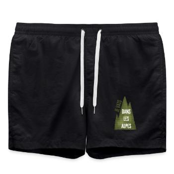 Ich fahre in die Alpen - Badeshorts - Schwarz - Vorne - AI Model Male 185 light (185cm)