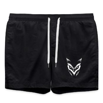 Hibou blanc - Short de bain - noir - Devant - AI Model Male 185 light (185cm)