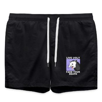 Cute Aupsum Animal - Swim Trunks - black - Front - AI Model Male 185 light (185cm)