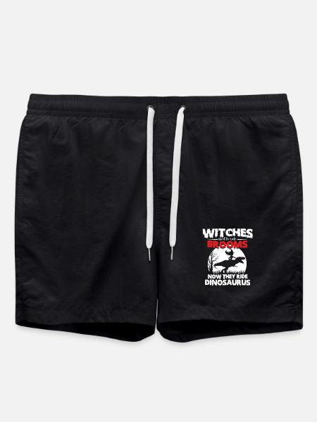 Witches and Dinosaurs Halloween - Swim Trunks - black