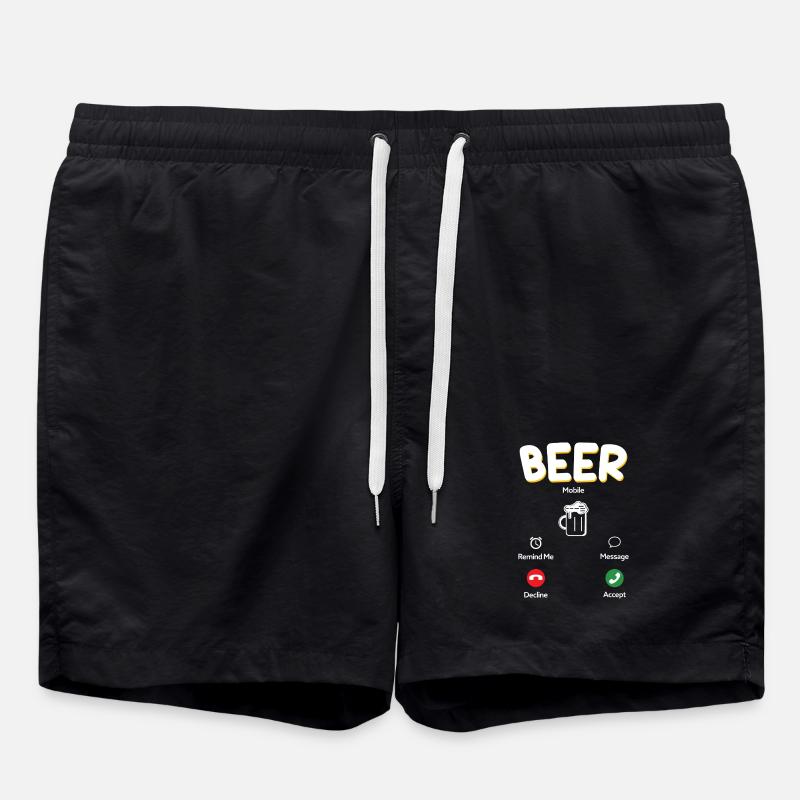 Klassisches Bierglas Motiv - Badeshorts - Schwarz